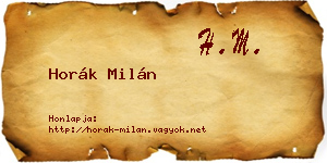 Horák Milán névjegykártya