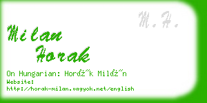 milan horak business card